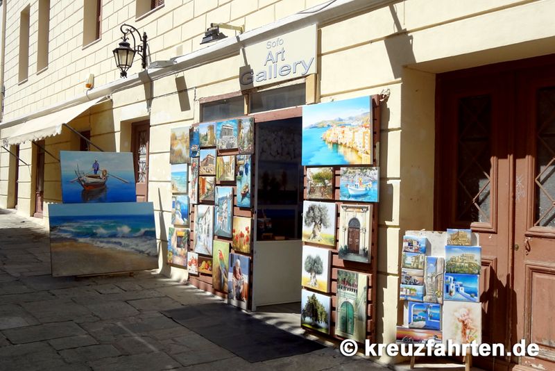 kleine Kunstgalerie in Athens Straßen