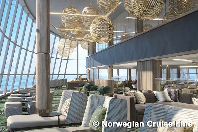 Panorama-Aussicht in der Observation Lounge - Norwegian Encore