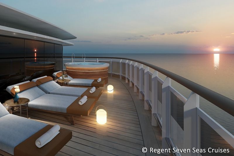 Mit über 400 qm ist die Regent Suite auf der Seven Seas Splendor die größte Suite, die es je auf einem Kreuzfahrtschiff gab. 