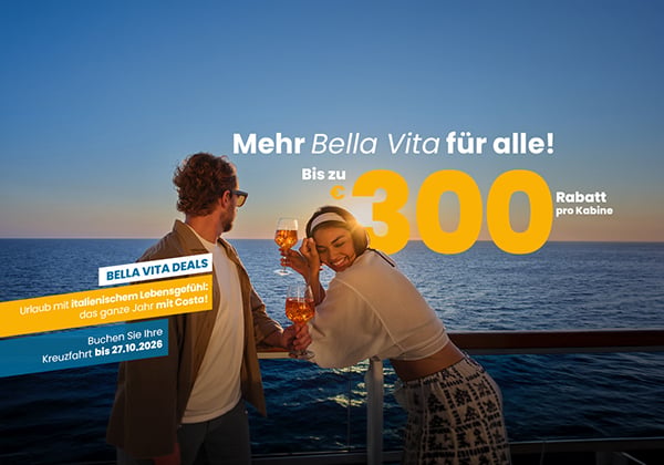 <span class="altPraefixWrapper">ab</span>Bella Vita Deals<br>bis 27.10.2026 buchen!
